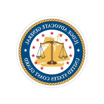 USCG Judge Advocate General (U.S. Coast Guard) REVERSE PRINT Transparent Die-Cut STICKER 6 Inch Die-Cut Transparent - The Sticker Space