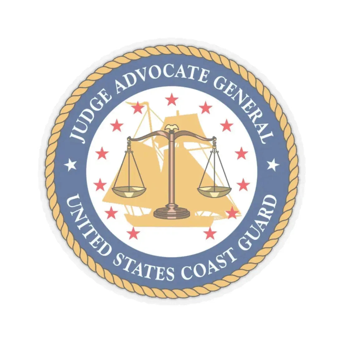 USCG Judge Advocate General (U.S. Coast Guard) STICKER Vinyl Kiss-Cut Decal 3 Inch Transparent - The Sticker Space