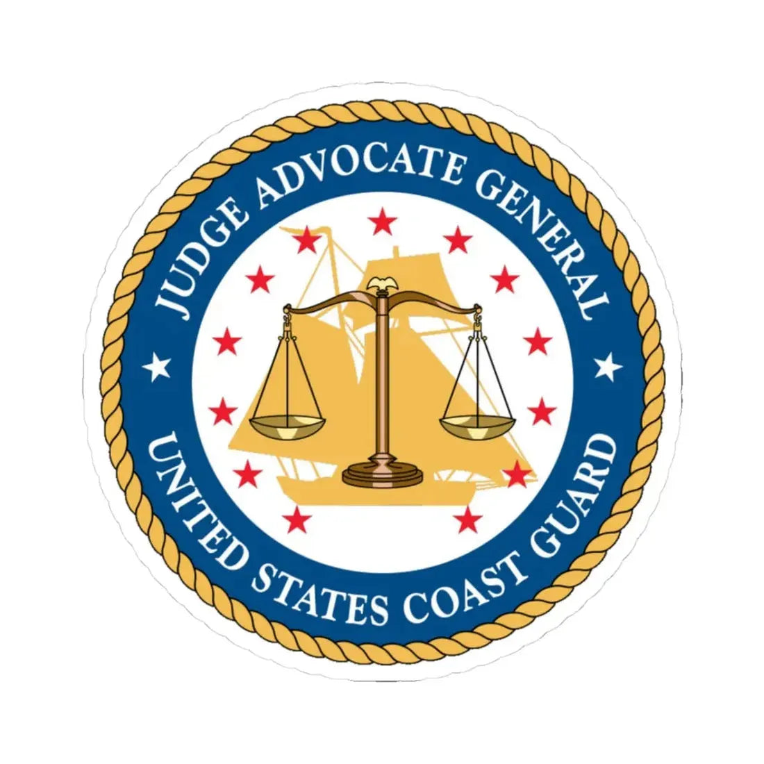 USCG Judge Advocate General (U.S. Coast Guard) STICKER Vinyl Kiss-Cut Decal 3 Inch White - The Sticker Space