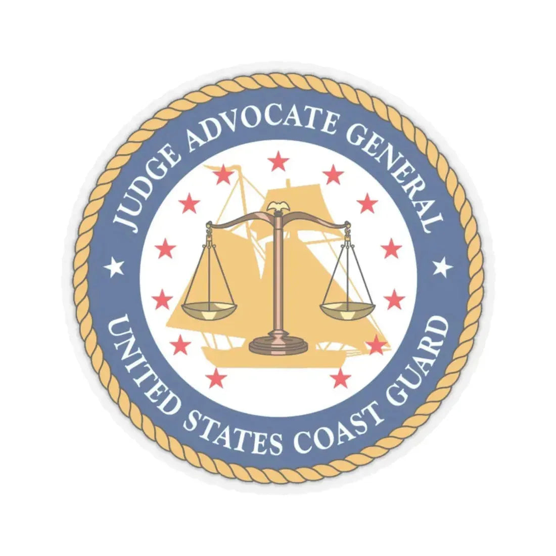 USCG Judge Advocate General (U.S. Coast Guard) STICKER Vinyl Kiss-Cut Decal 4 Inch Transparent - The Sticker Space
