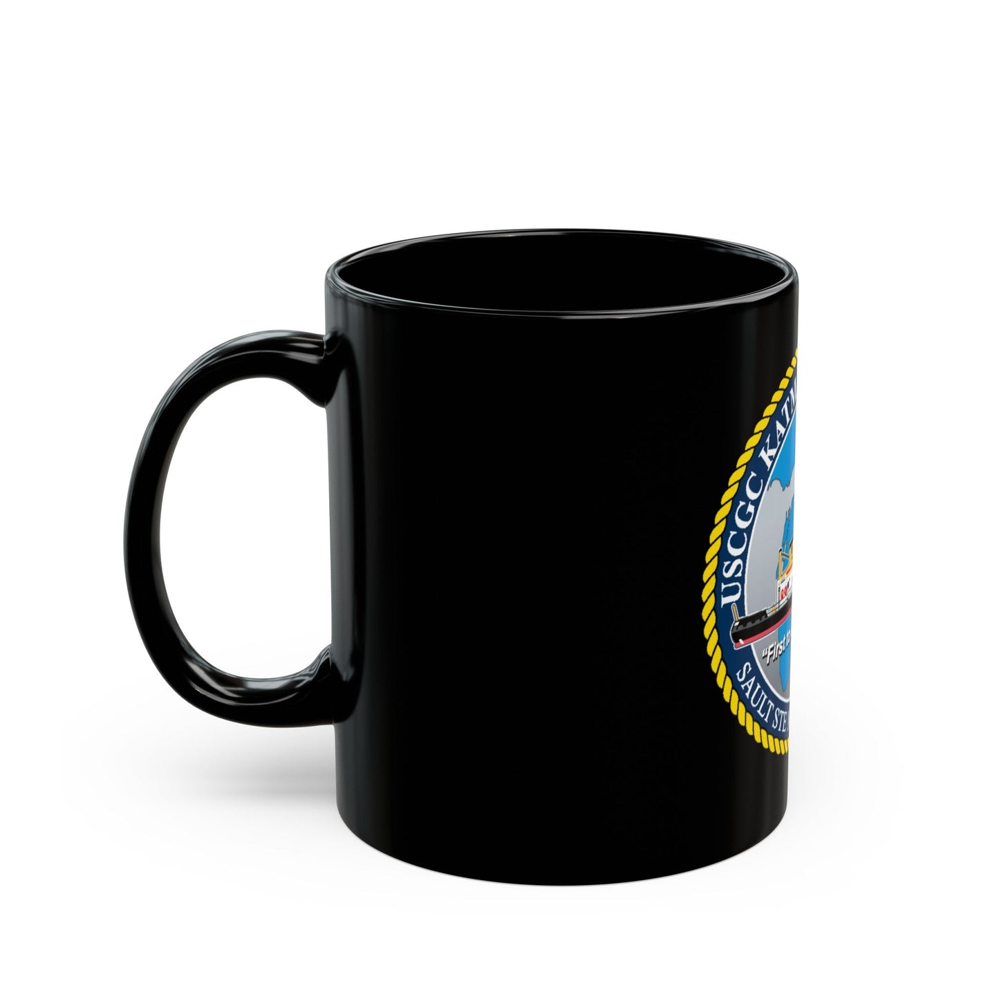 USCG Katmai Bay WTGB 101 (U.S. Coast Guard) Black Coffee Mug-The Sticker Space