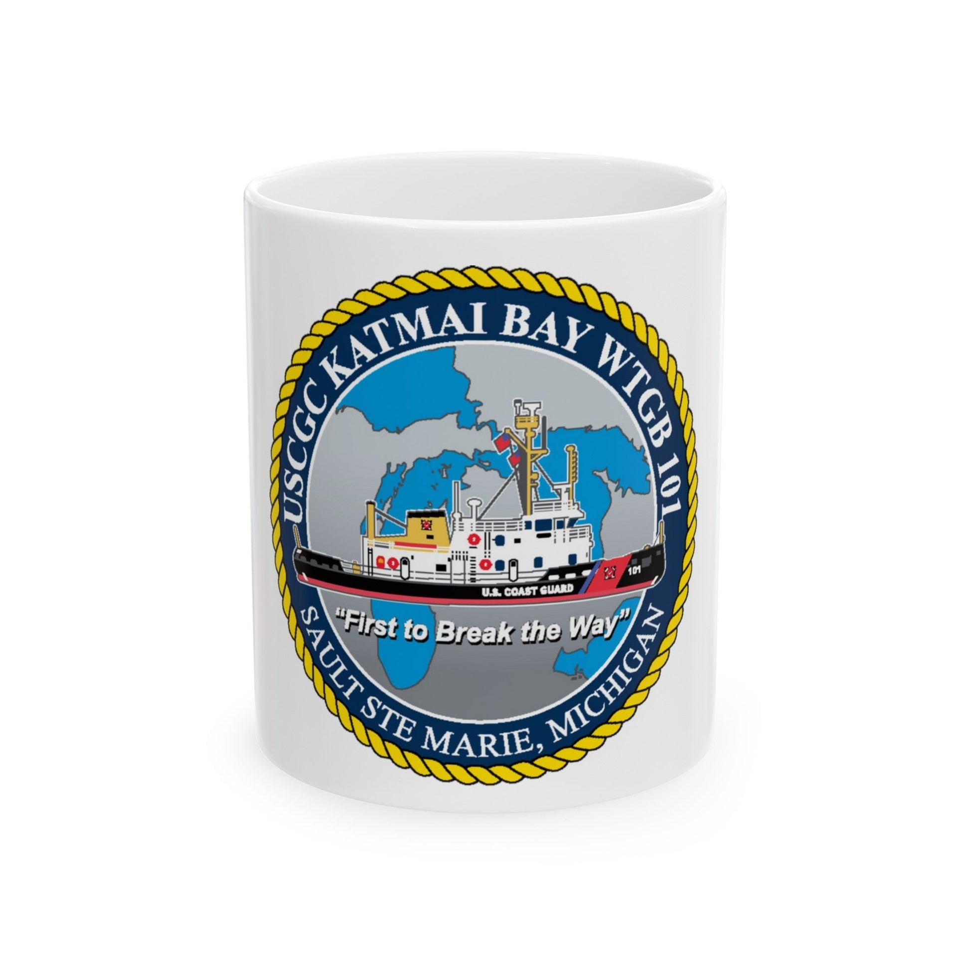 USCG Katmai Bay WTGB 101 (U.S. Coast Guard) White Coffee Mug-11oz-The Sticker Space