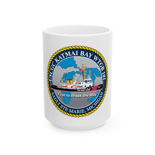 USCG Katmai Bay WTGB 101 (U.S. Coast Guard) White Coffee Mug-15oz-The Sticker Space