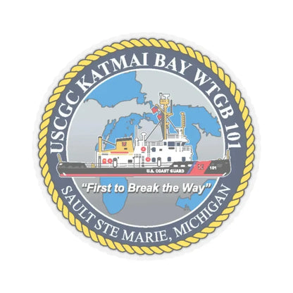USCG Katmai Bay WTGB 101 (U.S. Coast Guard) STICKER Vinyl Kiss-Cut Decal 2 Inch Transparent - The Sticker Space