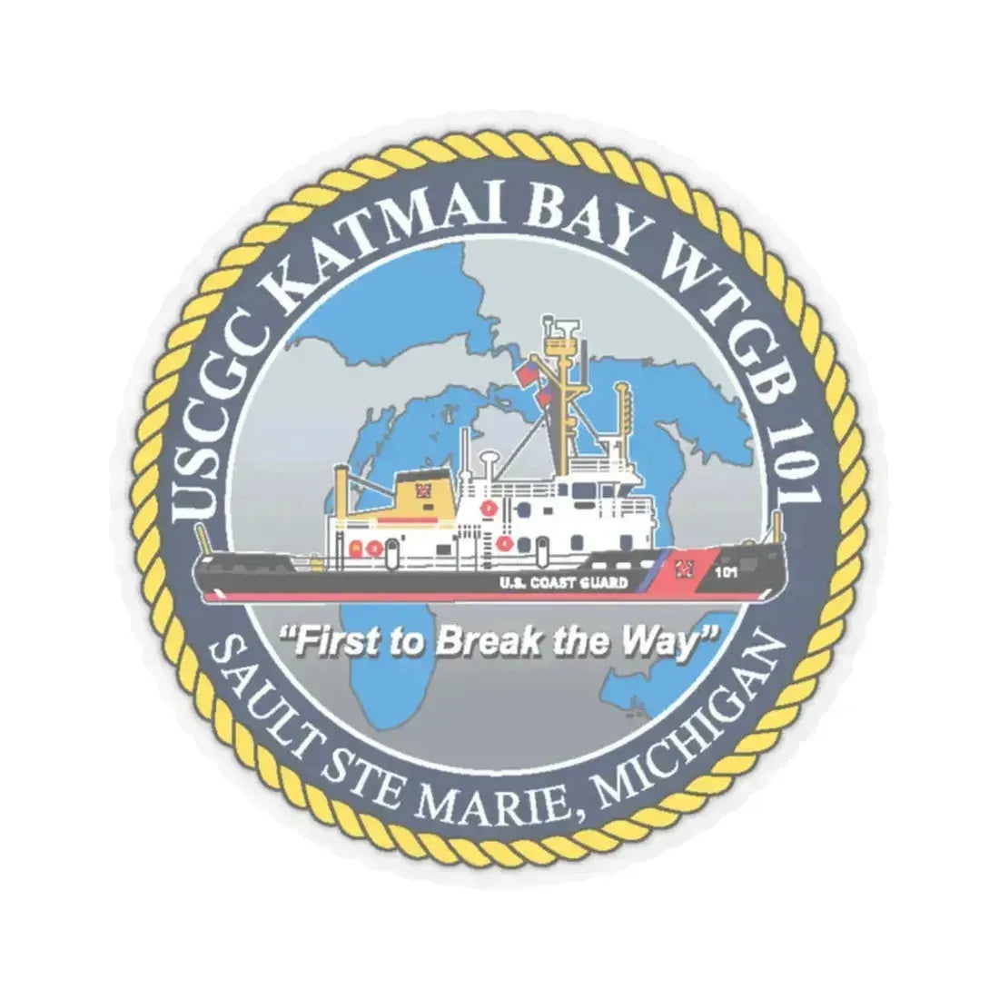 USCG Katmai Bay WTGB 101 (U.S. Coast Guard) STICKER Vinyl Kiss-Cut Decal 2 Inch Transparent - The Sticker Space