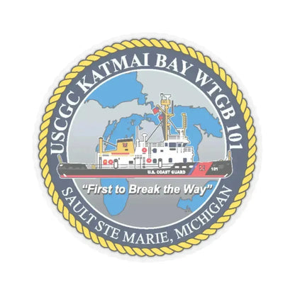 USCG Katmai Bay WTGB 101 (U.S. Coast Guard) STICKER Vinyl Kiss-Cut Decal 2 Inch Transparent - The Sticker Space