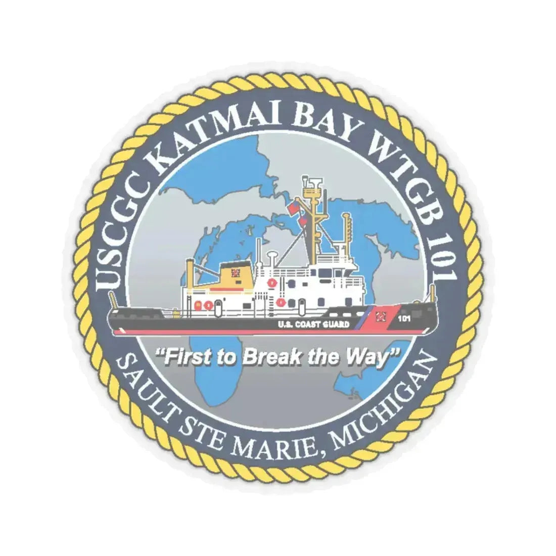 USCG Katmai Bay WTGB 101 (U.S. Coast Guard) STICKER Vinyl Kiss-Cut Decal 3 Inch Transparent - The Sticker Space