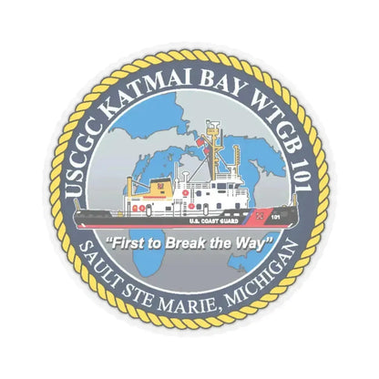 USCG Katmai Bay WTGB 101 (U.S. Coast Guard) STICKER Vinyl Kiss-Cut Decal 3 Inch Transparent - The Sticker Space