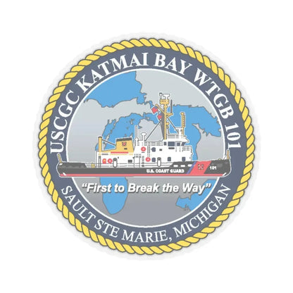 USCG Katmai Bay WTGB 101 (U.S. Coast Guard) STICKER Vinyl Kiss-Cut Decal 4 Inch Transparent - The Sticker Space