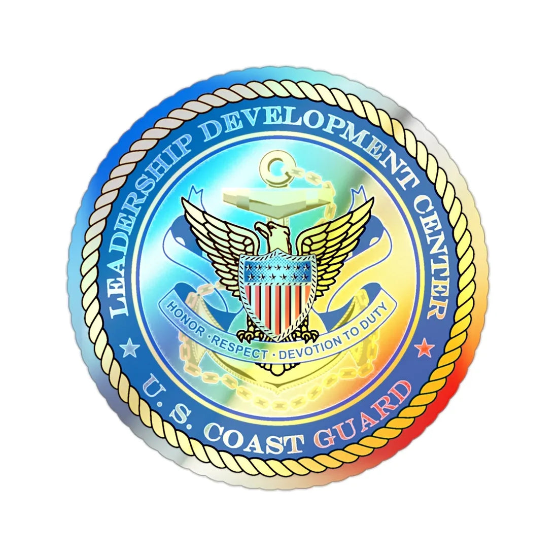 USCG LDC (U.S. Coast Guard) Holographic STICKER Die-Cut Vinyl Decal 2 Inch Holographic - The Sticker Space