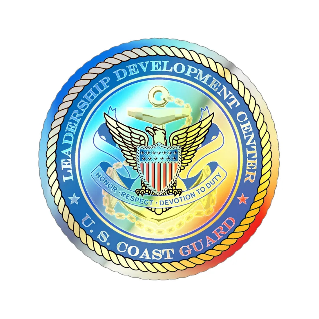 USCG LDC (U.S. Coast Guard) Holographic STICKER Die-Cut Vinyl Decal 6 Inch Holographic - The Sticker Space