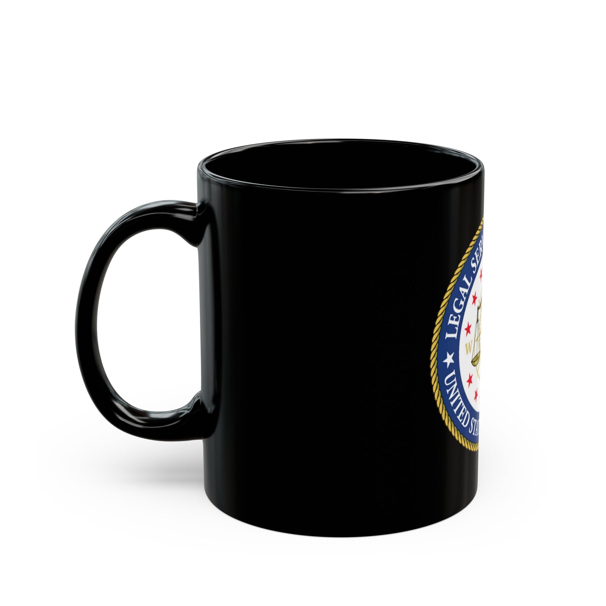 USCG Legal Service Command (U.S. Coast Guard) Black Coffee Mug-The Sticker Space