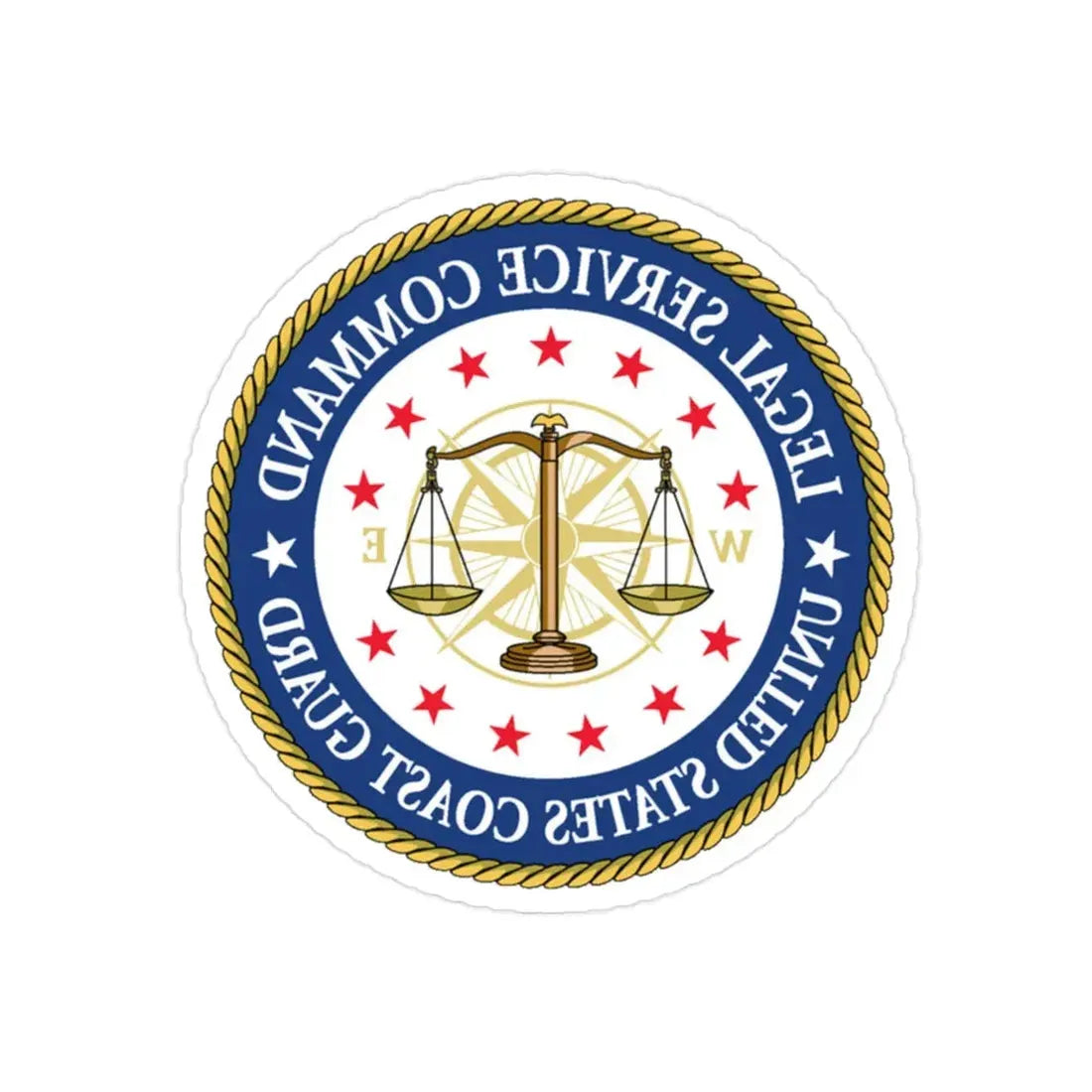 USCG Legal Service Command (U.S. Coast Guard) REVERSE PRINT Transparent Die-Cut STICKER 2 Inch Die-Cut Transparent - The Sticker Space