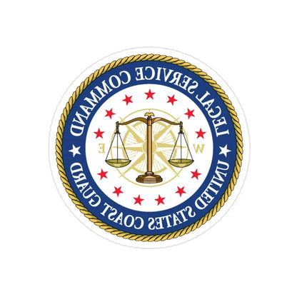 USCG Legal Service Command (U.S. Coast Guard) REVERSE PRINT Transparent Die-Cut STICKER 2 Inch Die-Cut Transparent - The Sticker Space