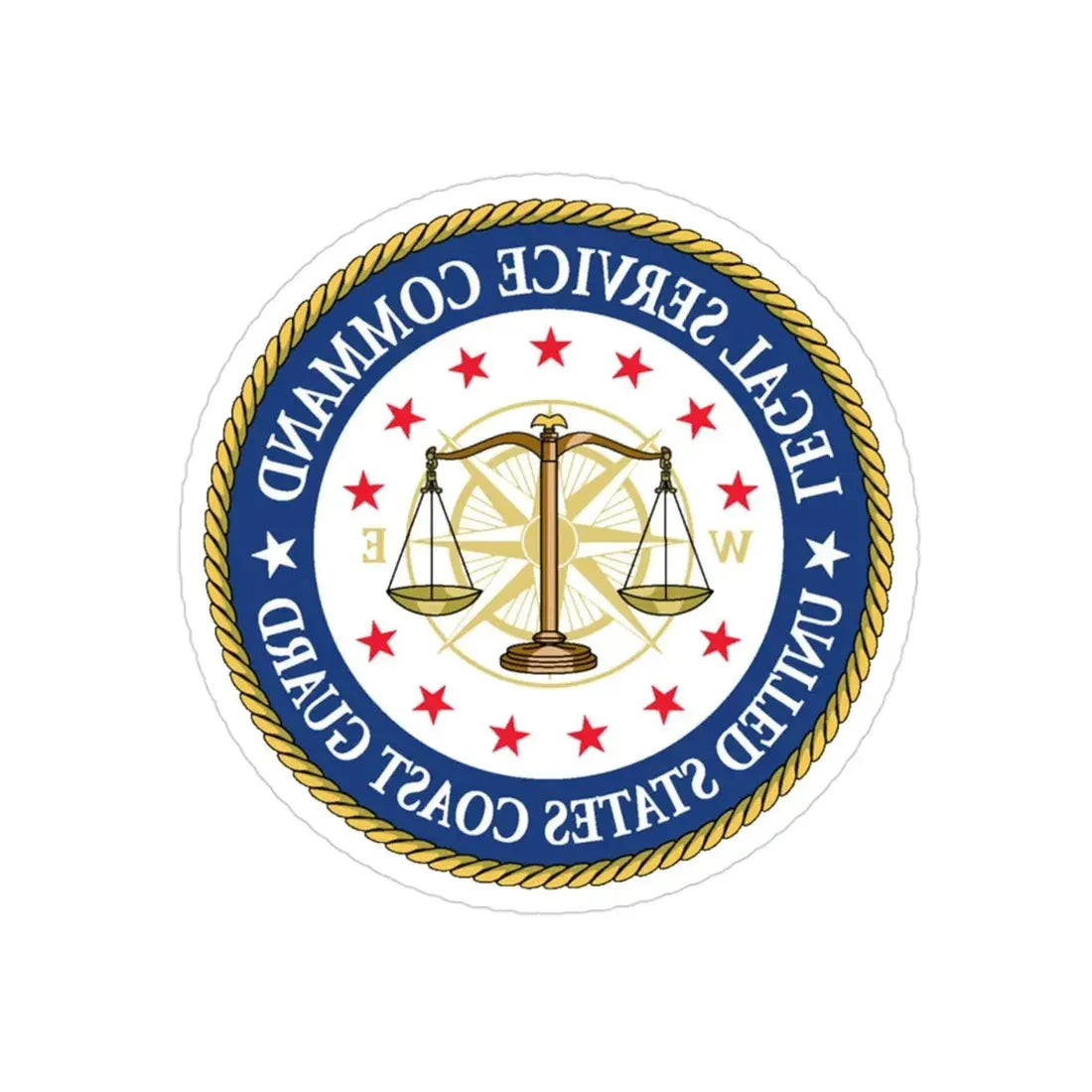 USCG Legal Service Command (U.S. Coast Guard) REVERSE PRINT Transparent Die-Cut STICKER 3 Inch Die-Cut Transparent - The Sticker Space