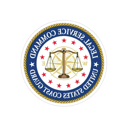 USCG Legal Service Command (U.S. Coast Guard) REVERSE PRINT Transparent Die-Cut STICKER 3 Inch Die-Cut Transparent - The Sticker Space