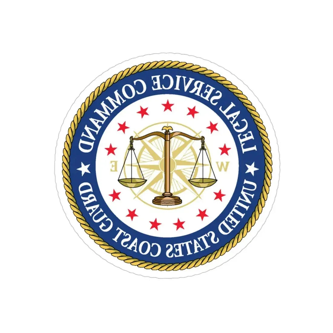 USCG Legal Service Command (U.S. Coast Guard) REVERSE PRINT Transparent Die-Cut STICKER 4 Inch Die-Cut Transparent - The Sticker Space