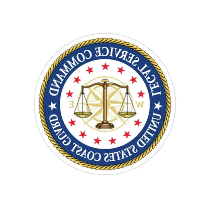 USCG Legal Service Command (U.S. Coast Guard) REVERSE PRINT Transparent Die-Cut STICKER 4 Inch Die-Cut Transparent - The Sticker Space