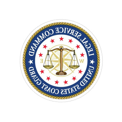 USCG Legal Service Command (U.S. Coast Guard) REVERSE PRINT Transparent Die-Cut STICKER 5 Inch Die-Cut Transparent - The Sticker Space