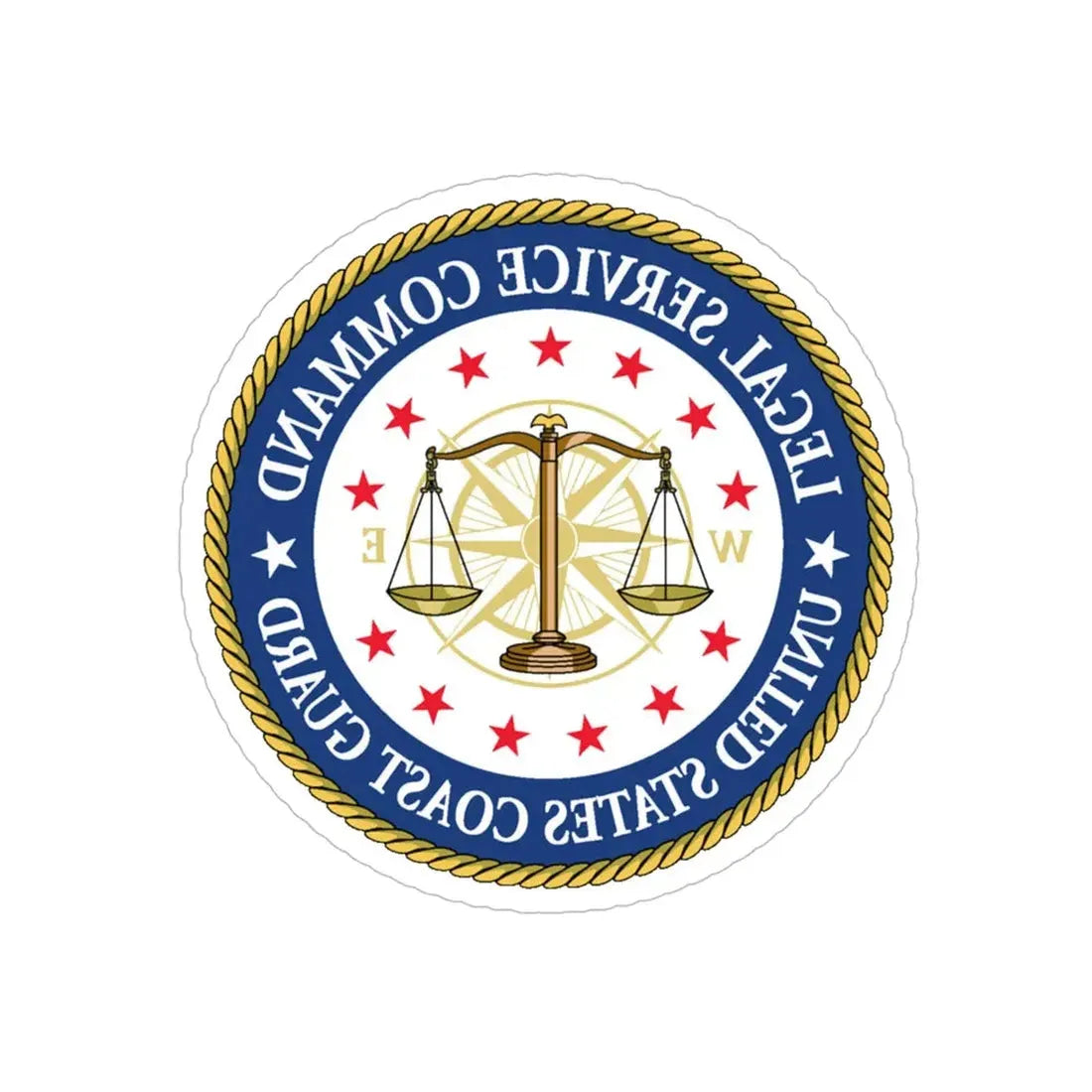 USCG Legal Service Command (U.S. Coast Guard) REVERSE PRINT Transparent Die-Cut STICKER 6 Inch Die-Cut Transparent - The Sticker Space
