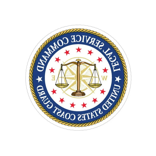 USCG Legal Service Command (U.S. Coast Guard) REVERSE PRINT Transparent Die-Cut STICKER 6 Inch Die-Cut Transparent - The Sticker Space