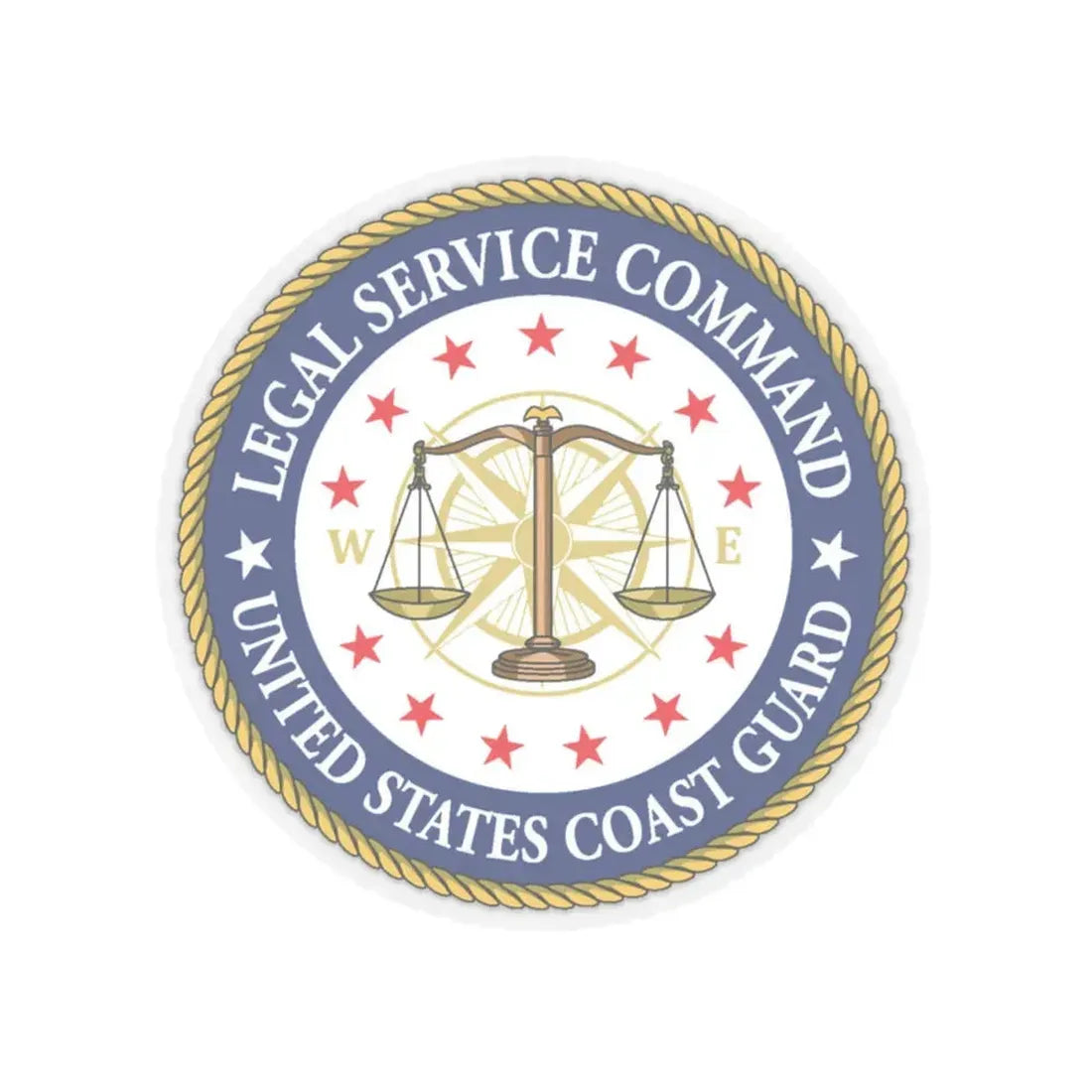 USCG Legal Service Command (U.S. Coast Guard) STICKER Vinyl Kiss-Cut Decal 4 Inch Transparent - The Sticker Space