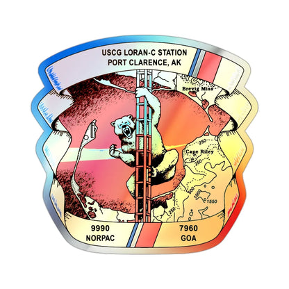 USCG Loran C  Station Port Clarence AK (U.S. Coast Guard) Holographic STICKER Die-Cut Vinyl Decal 2 Inch Holographic - The Sticker Space