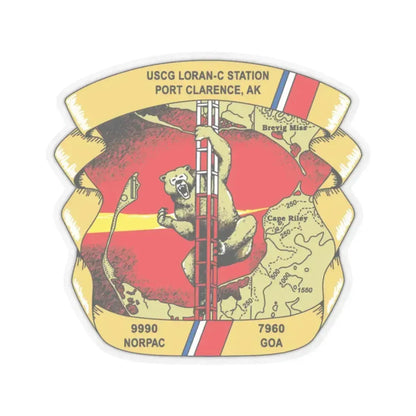 USCG Loran C  Station Port Clarence AK (U.S. Coast Guard) STICKER Vinyl Kiss-Cut Decal 2 Inch Transparent - The Sticker Space