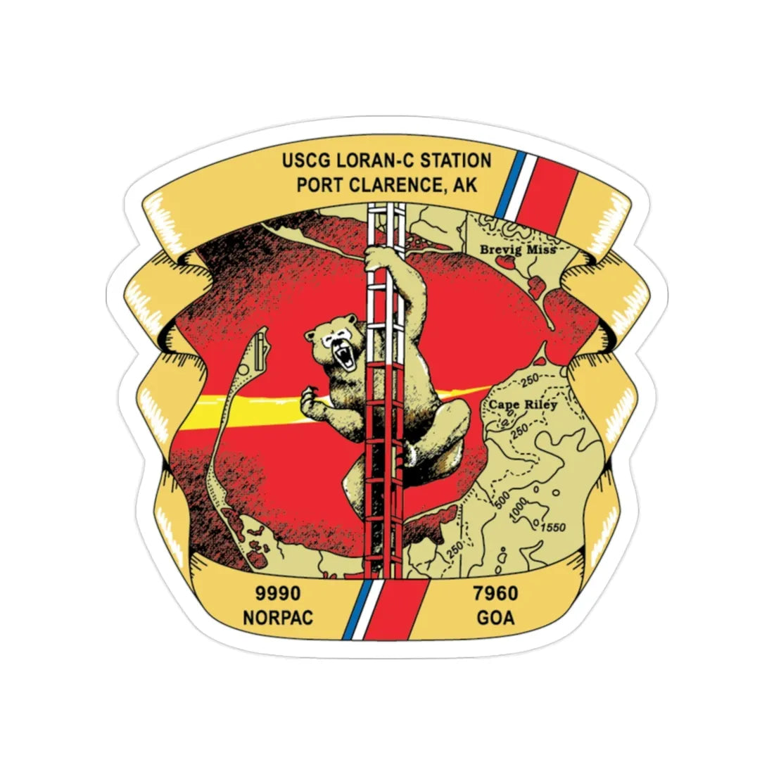 USCG Loran C  Station Port Clarence AK (U.S. Coast Guard) Transparent STICKER Die-Cut Vinyl Decal 2 Inch - The Sticker Space