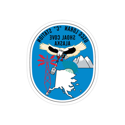 USCG Loran C Station Shoal Cove Alaska (U.S. Coast Guard) REVERSE PRINT Transparent STICKER-3" × 3"-The Sticker Space