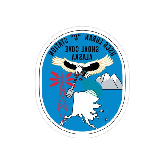 USCG Loran C Station Shoal Cove Alaska (U.S. Coast Guard) REVERSE PRINT Transparent Die-Cut STICKER 2 Inch Die-Cut Transparent - The Sticker Space