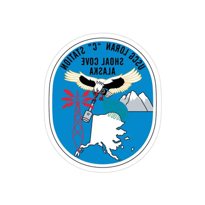 USCG Loran C Station Shoal Cove Alaska (U.S. Coast Guard) REVERSE PRINT Transparent Die-Cut STICKER 3 Inch Die-Cut Transparent - The Sticker Space