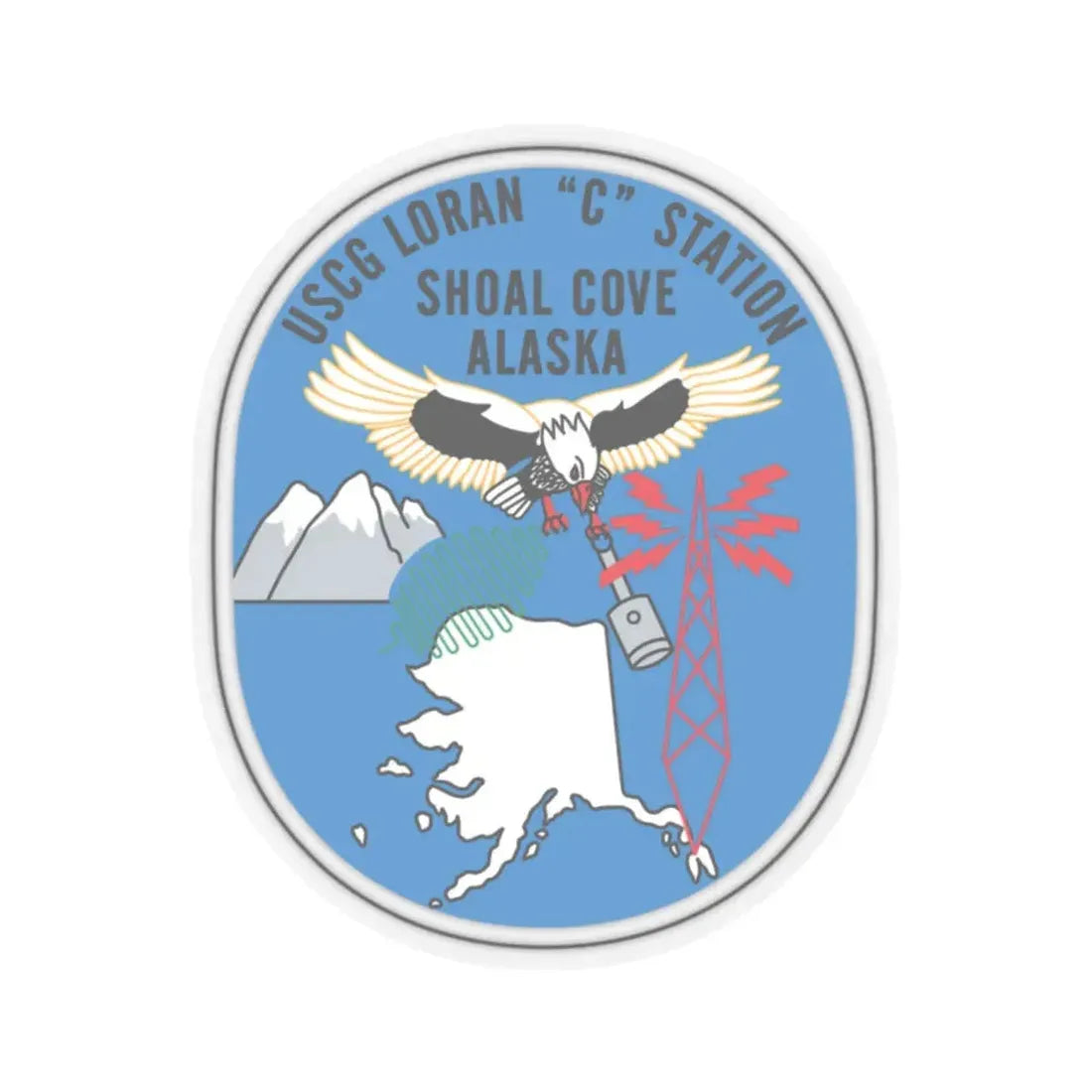 USCG Loran C Station Shoal Cove Alaska (U.S. Coast Guard) STICKER Vinyl Kiss-Cut Decal 2 Inch Transparent - The Sticker Space