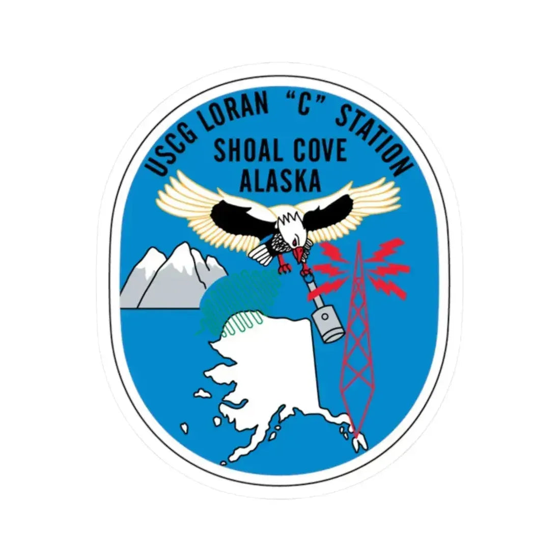USCG Loran C Station Shoal Cove Alaska (U.S. Coast Guard) STICKER Vinyl Kiss-Cut Decal 2 Inch White - The Sticker Space