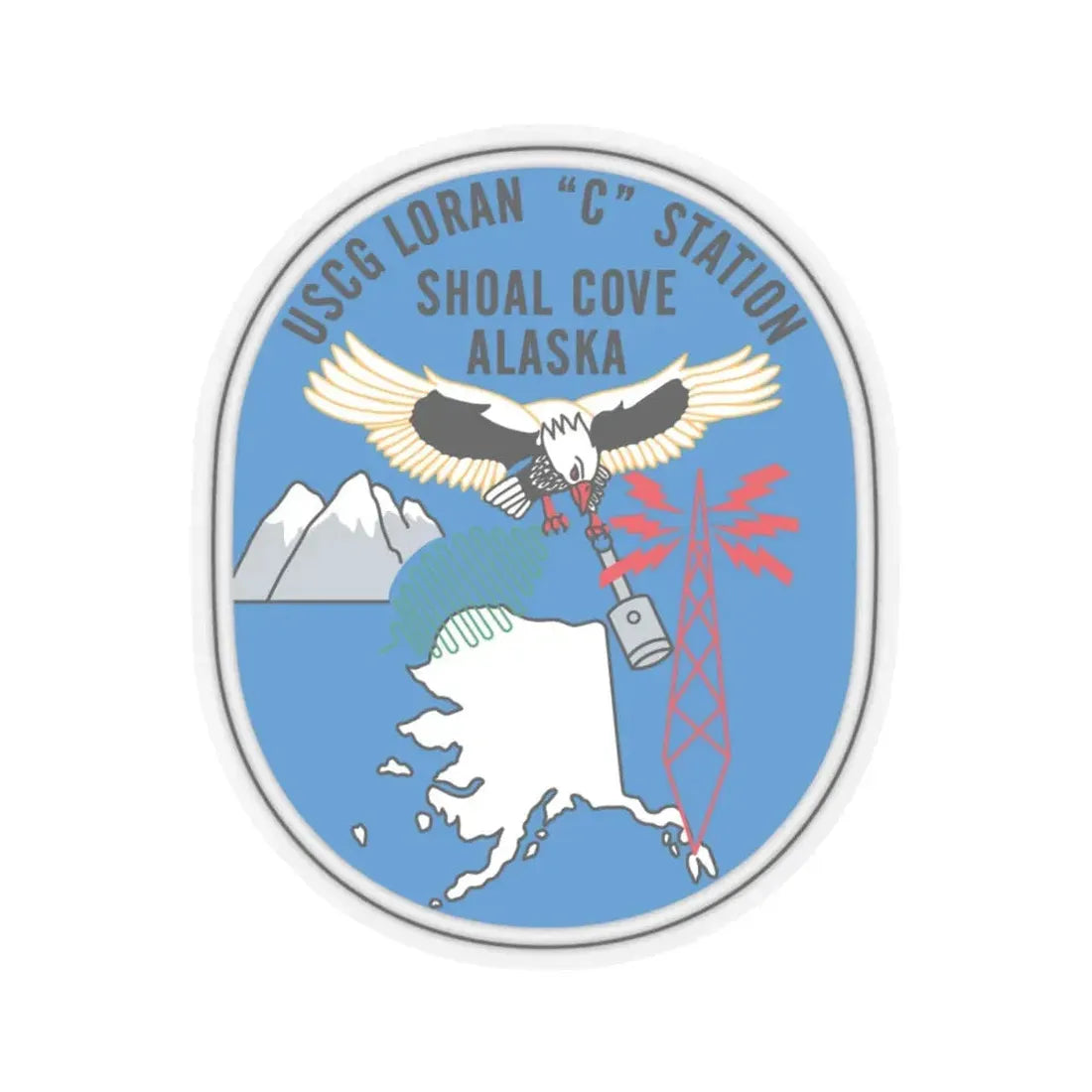 USCG Loran C Station Shoal Cove Alaska (U.S. Coast Guard) STICKER Vinyl Kiss-Cut Decal 4 Inch Transparent - The Sticker Space