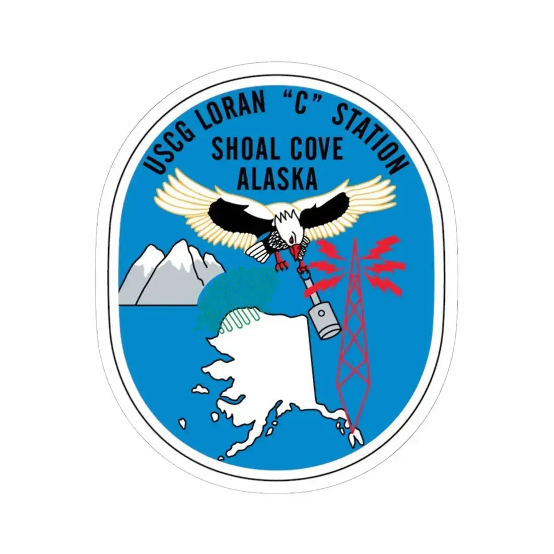 USCG Loran C Station Shoal Cove Alaska (U.S. Coast Guard) STICKER Vinyl Kiss-Cut Decal 6 Inch White - The Sticker Space