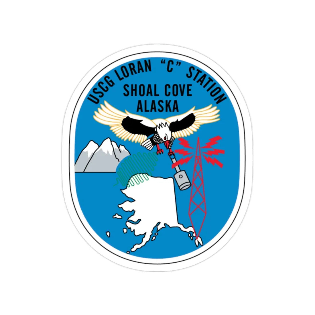USCG Loran C Station Shoal Cove Alaska (U.S. Coast Guard) Transparent STICKER Die-Cut Vinyl Decal 2 Inch - The Sticker Space