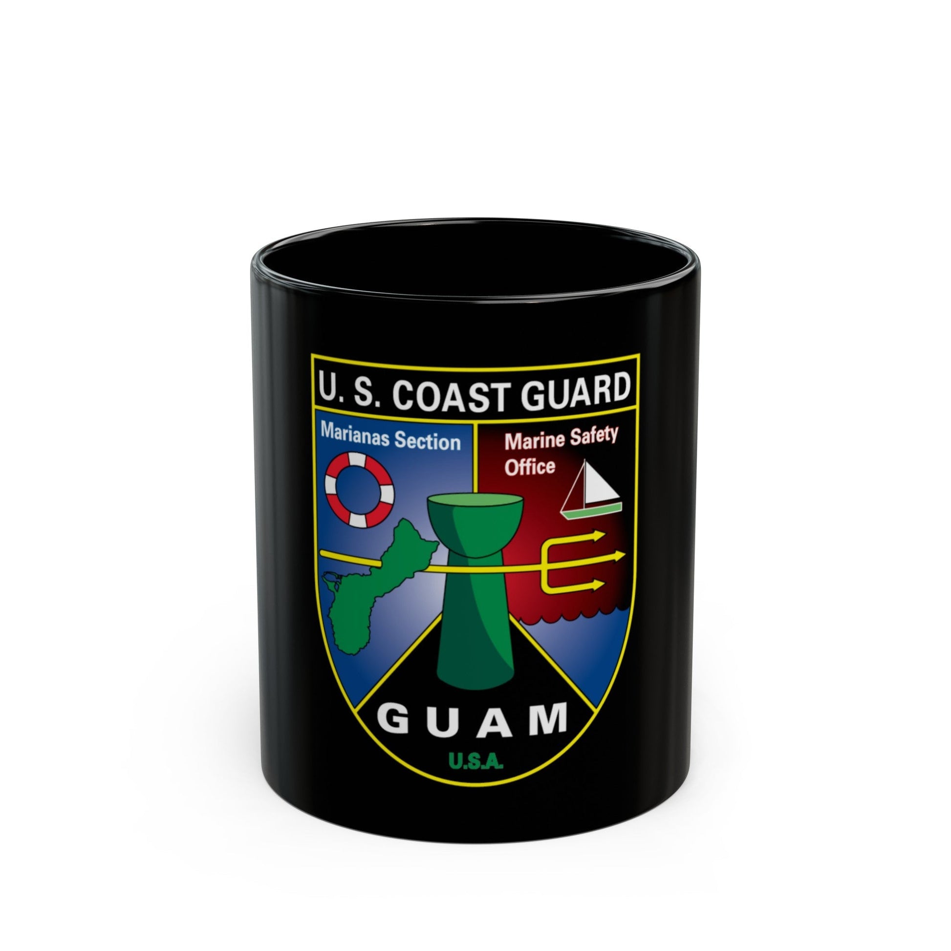 USCG Marianas Sect MSO Guam (U.S. Coast Guard) Black Coffee Mug-11oz-The Sticker Space