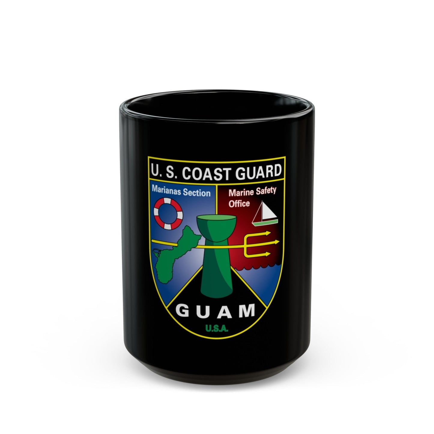 USCG Marianas Sect MSO Guam (U.S. Coast Guard) Black Coffee Mug-15oz-The Sticker Space