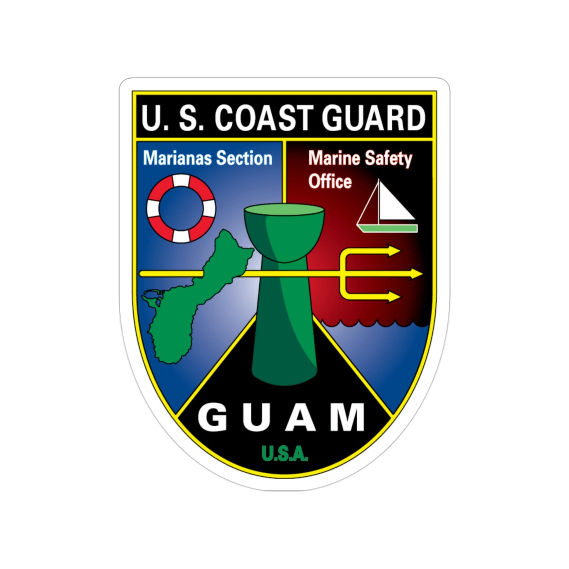 USCG Marianas Sect MSO Guam (U.S. Coast Guard) Transparent STICKER Die-Cut Vinyl Decal-3 Inch-The Sticker Space