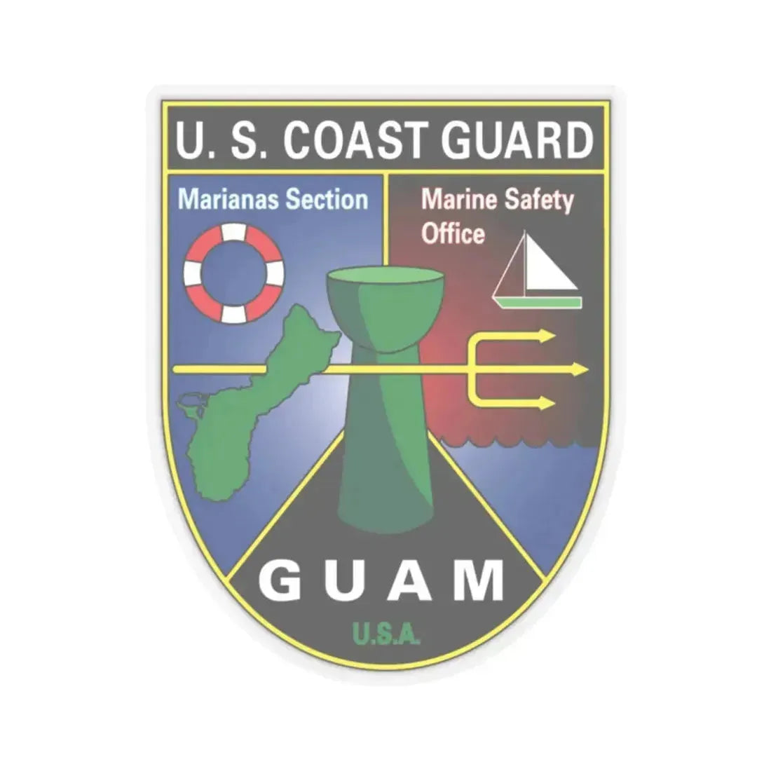 USCG Marianas Sect MSO Guam (U.S. Coast Guard) STICKER Vinyl Kiss-Cut Decal 2 Inch Transparent - The Sticker Space