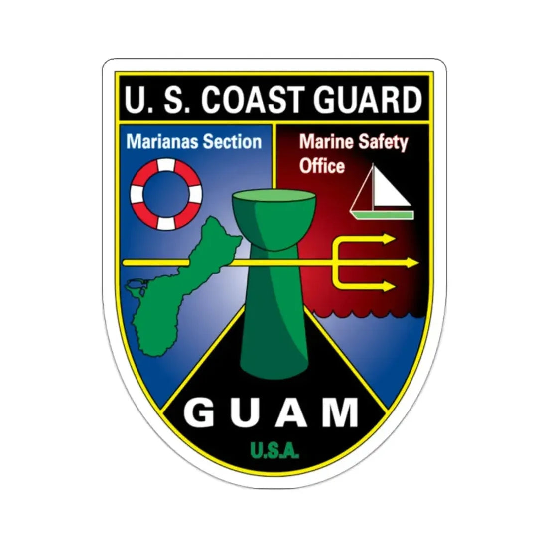 USCG Marianas Sect MSO Guam (U.S. Coast Guard) STICKER Vinyl Kiss-Cut Decal 2 Inch White - The Sticker Space