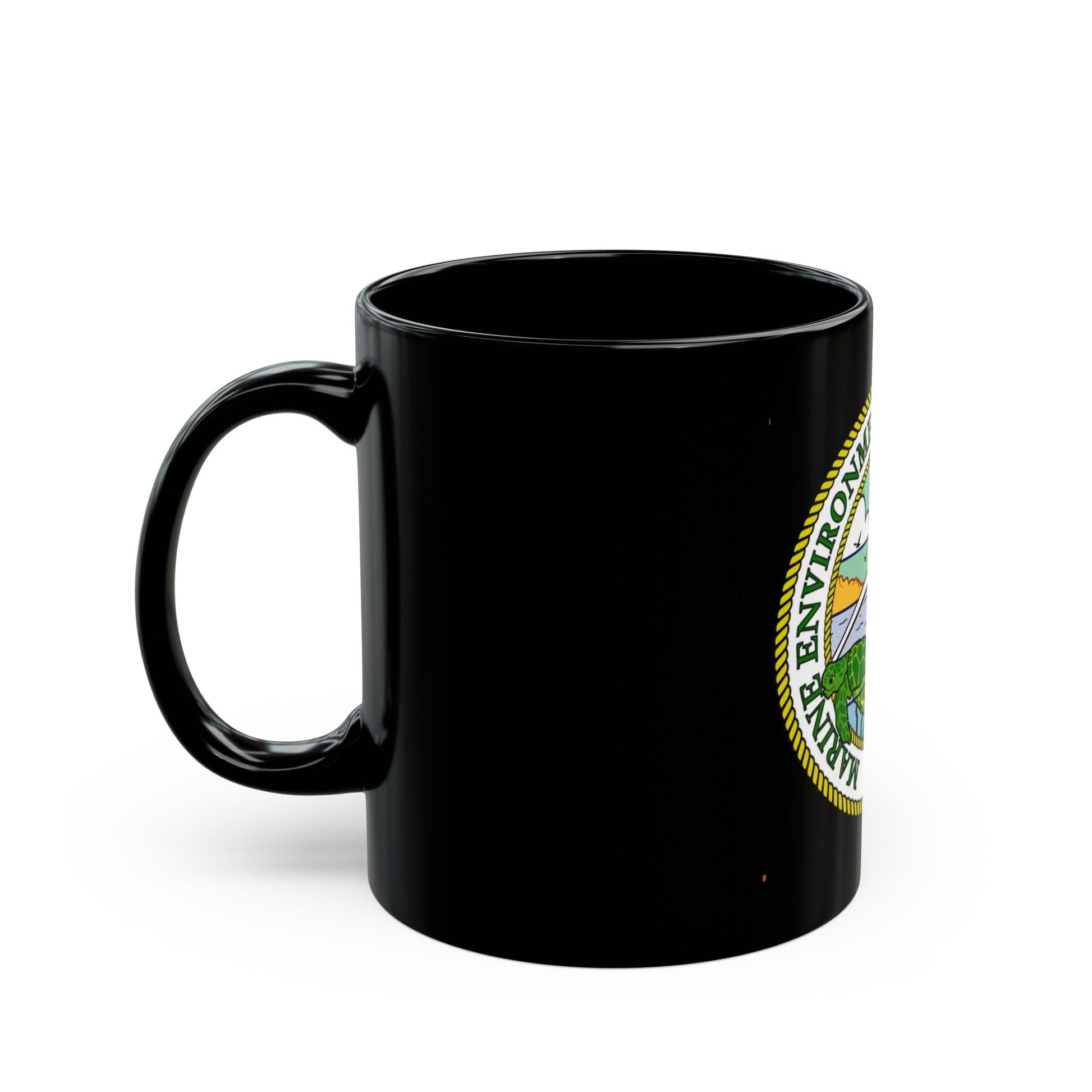 USCG Marine Environmental Resp Policy (U.S. Coast Guard) Black Coffee Mug-The Sticker Space