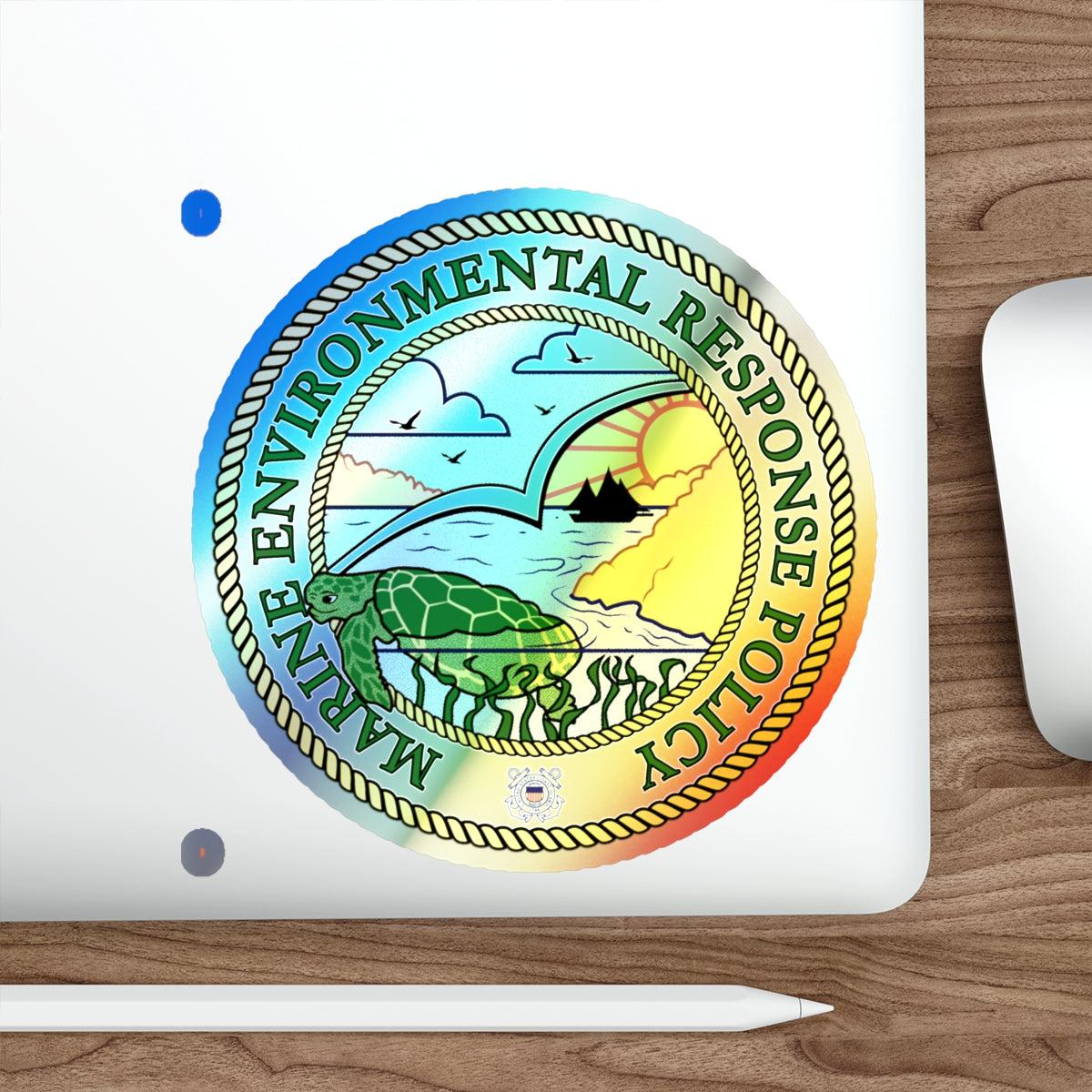 USCG Marine Environmental Resp Policy (U.S. Coast Guard) Holographic STICKER Die-Cut Vinyl Decal-The Sticker Space