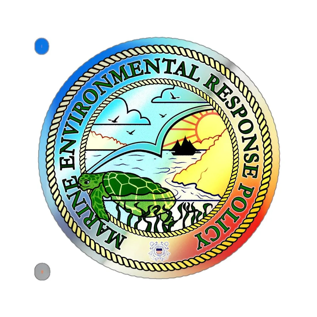 USCG Marine Environmental Resp Policy (U.S. Coast Guard) Holographic STICKER Die-Cut Vinyl Decal 3 Inch Holographic - The Sticker Space