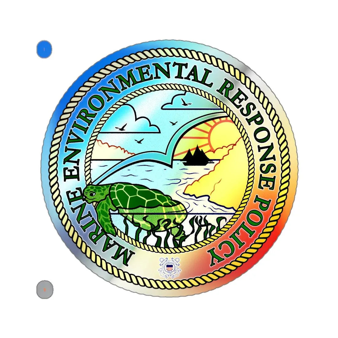 USCG Marine Environmental Resp Policy (U.S. Coast Guard) Holographic STICKER Die-Cut Vinyl Decal 4 Inch Holographic - The Sticker Space