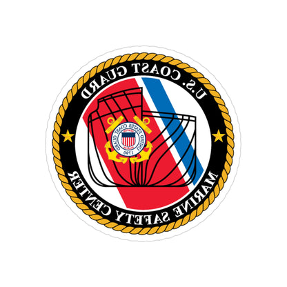 USCG MARINE SAFETY CENTER (U.S. Coast Guard) REVERSE PRINT Transparent STICKER-3" × 3"-The Sticker Space