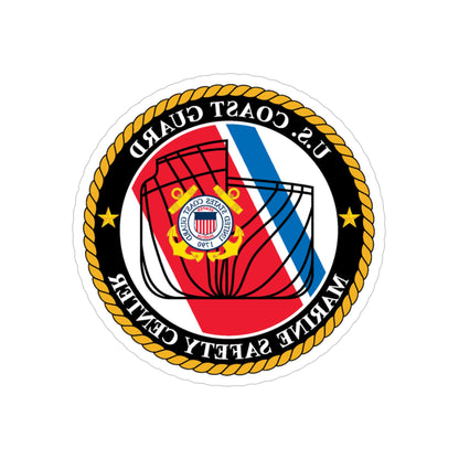 USCG MARINE SAFETY CENTER (U.S. Coast Guard) REVERSE PRINT Transparent STICKER-4" × 4"-The Sticker Space