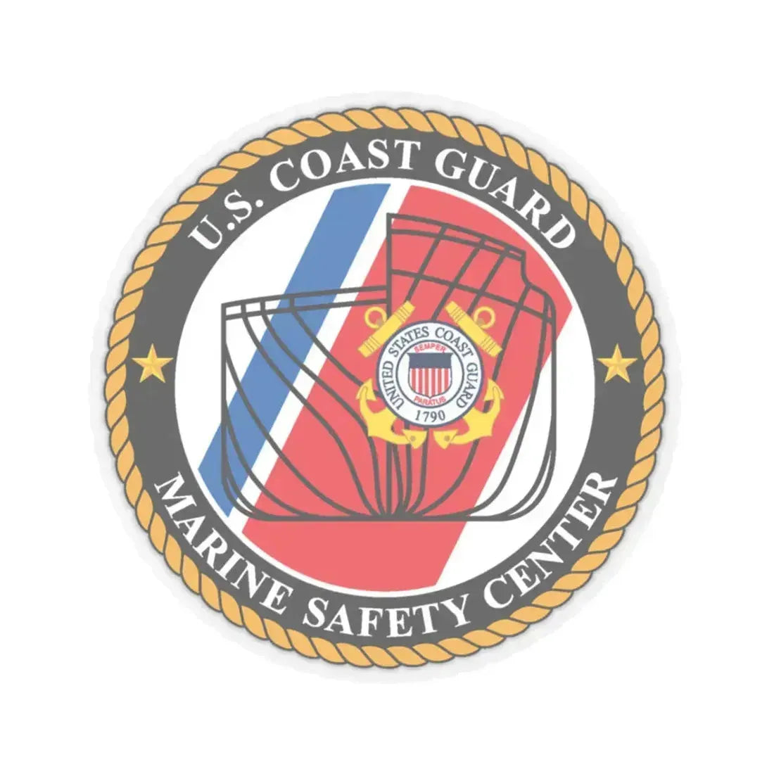 USCG MARINE SAFETY CENTER (U.S. Coast Guard) STICKER Vinyl Kiss-Cut Decal 3 Inch Transparent - The Sticker Space