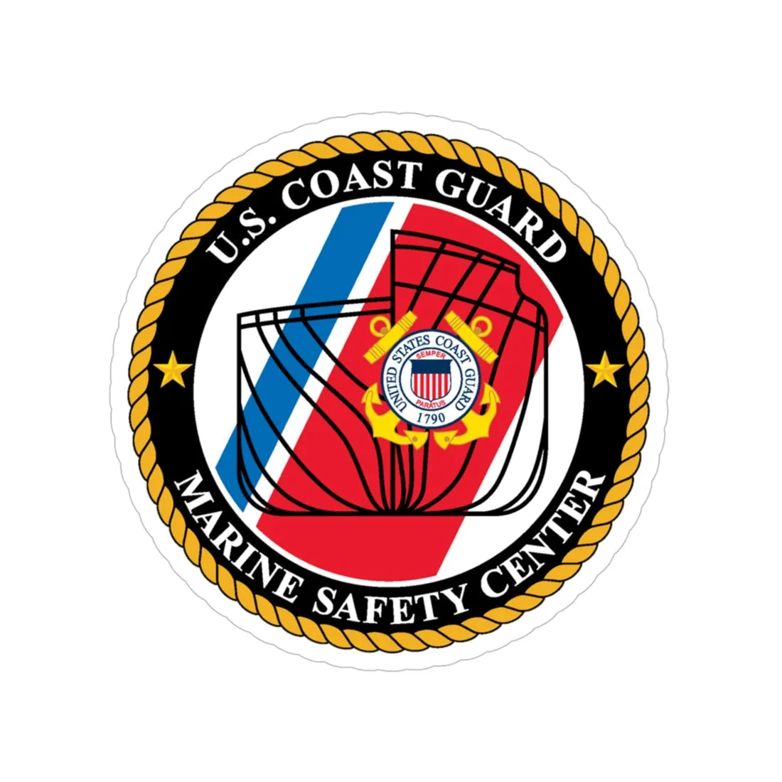 USCG MARINE SAFETY CENTER (U.S. Coast Guard) Transparent STICKER Die-Cut Vinyl Decal 4 Inch - The Sticker Space